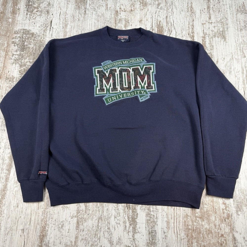 Vintage 90s Jansport Embroidered Sweater Western Michigan University Mom Sz XL‎